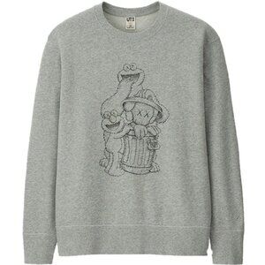 KAWS x Uniqlo x Sesame Street Companion Trash Can Outline Sweatshirt